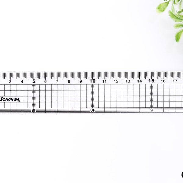 Clear Plastic Graph Ruler 20cm Length 5mm Grid CM MM School Classroom Stationery HOle