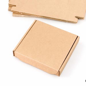 ミニ段ボール郵便箱10個：ジュエリー郵送用、101x101x20mm