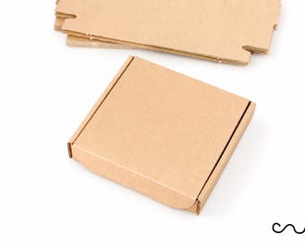 10 Mini Cardboard Postal Boxes: Jewelry Mailing, 101x101x20mm