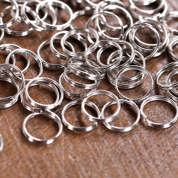 50 x 10mm Small Round Split Rings Double Loop Jump Rings Linking Ring Jewellery