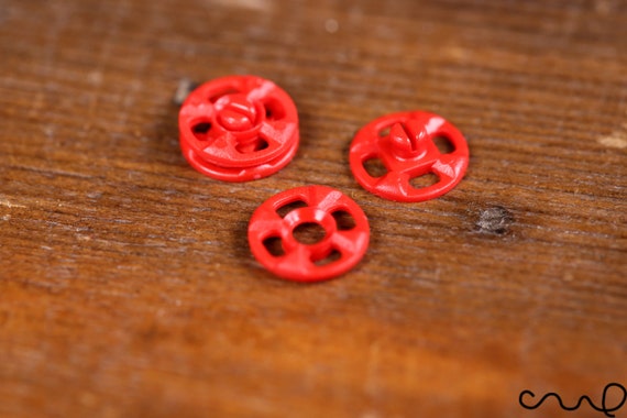 10 juegos de broches de presión rojos japoneses, botones de presión, botones  de presión de plástico, costura redonda -  España