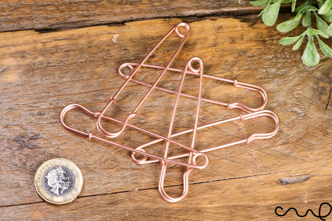 10-Pack Large Durable Coiled Safety Pins - For Sewing, Kilt, Scarf, Wedding Crafts