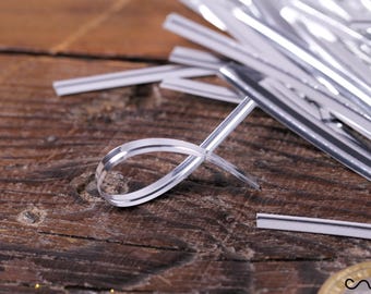 Silver Twist Ties for Cello Bags 50 Pack Gift Bag Closures