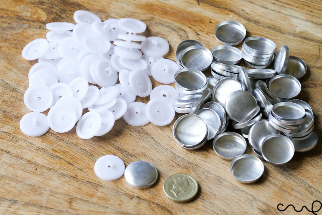 Button Blanks Shell 500 Sets Cover Button Blanks: 25mm Metal & Plastic for Sewing - Etsy