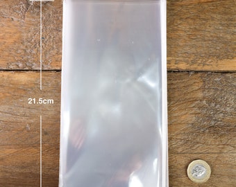 10/50/100 transparent long sac en plastique cellophane OPP auto-adhésif 10 x 22 cm 10 x 8,5 po. TVA