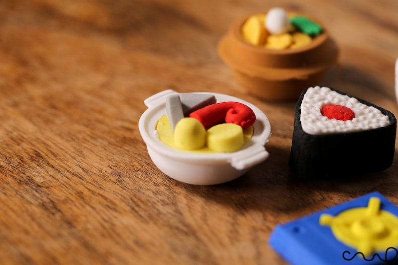 6 x Food erasers Food Rubber Iwako Eraser Japanese Asian Etsy