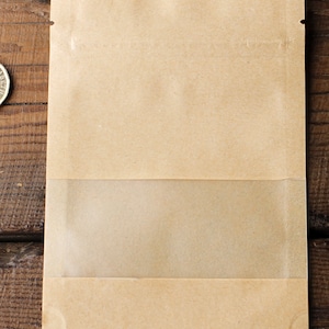 NUOVO Sacchetto Kraft con Chiusura ermetica 10cmx15cm Sacchetto Kraft con Chiusura a Zip Sacchetto Marrone Finestra Stand Up Sigillatura Termica Richiudibile S