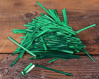 50 x Metallic Green Twist Ties Wire for Cello Bags Cake Pops 8cm Packaging Wrap