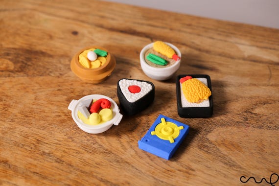 Pencil Erasers Sushi Dessert Sport Cute Erasers Party Bags Fillers Dessert Erasers