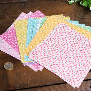 20 x papier origami à motif de fleurs double face 60 g/m² papier mixte 15 cm carré