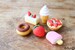 6 x  Food Erasers Food Rubber Iwako Eraser Japanese Desert Pudding Cake Novelty Party Bag Gift Stocking Fillers 3D Puzzle Stationery 