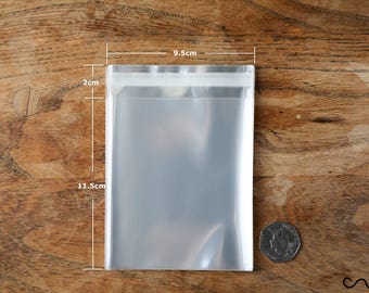 10/50/100 Clear Cellophane OPP Plastic Bag Self Adhesive Display Peel & Seal 9x14cm  High Quality 40 micron Thick