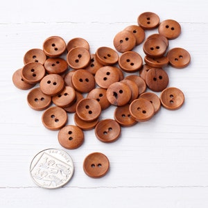 15 mm 24 l kleine ronde bruine houten knoop 2-gaats naaiversiering ambacht btw