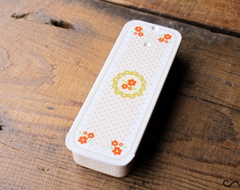 Small Floral Metal Rectangular Tin Sliding-Lid Trinket Gift Box Mint Sweets