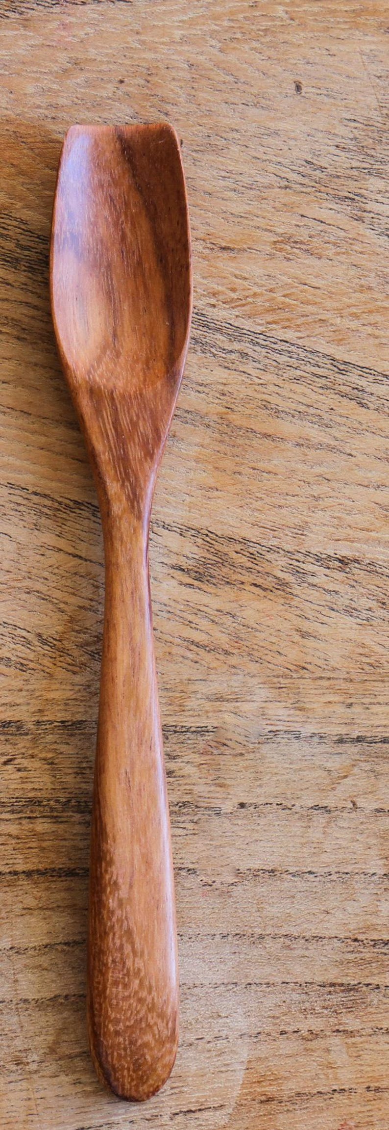 Cucharas de madera pequeñas (14 cm) Cucharadita de madera de rosa hecha a mano Azúcar Especias Regalo Pack of 1