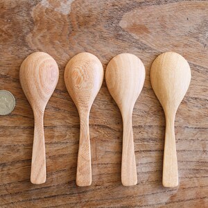 Handgemachte Holz Dessert Löffel - Kurzer Griff Natürliches Besteck Bild 6