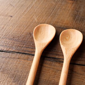 4 x Handgjorda träskedar med runda huvuden, långa teskedar, 22 cm, unik kaffeservering bild 2