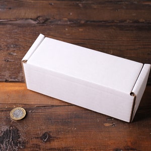 Lote de 10 cajas postales rectangulares de cartón blanco con extremos cuadrados, regalo de 150 x 57 x 57 cm, caja de regalo para botella pequeña, caja postal.