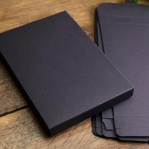 Coffret cadeau de présentation noir de luxe, boîte-cadeau en papier fin pour mariage avec mouchoir