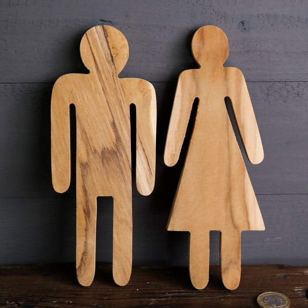 Hölzerne Menschliche Figur Mann und Frau Handgefertigtes Handwerk Material Verschönerung Wohnkultur Tür