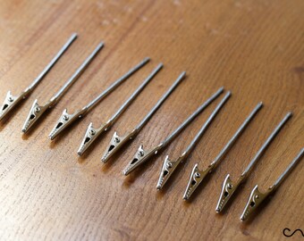 Metal Crocodile Clip Photo Holders: DIY Craft Wire Stalks - Set of 10