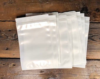 500 pcs 5" x 8" White Back Clear Front Plastic Bag Resealable Hang Hole Pouch Accessory Zip