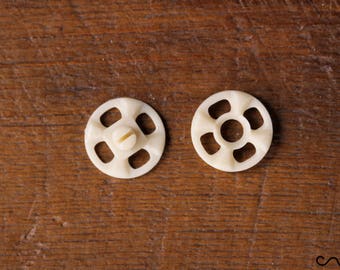 10 ensembles Japon blanc ivoire boutons-pression boutons-pression en plastique ronds