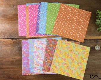 20 x Flower Patterned Origami Paper Double Sided 60gsm Mixed Paper 15cm Square B