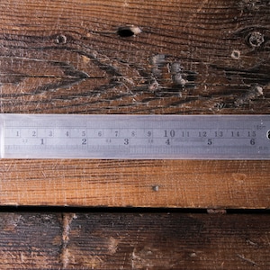 Metal Ruler 15 cm 6 inch  Conversion Table Metric Imperial Engineering Ruler Hanging Hole