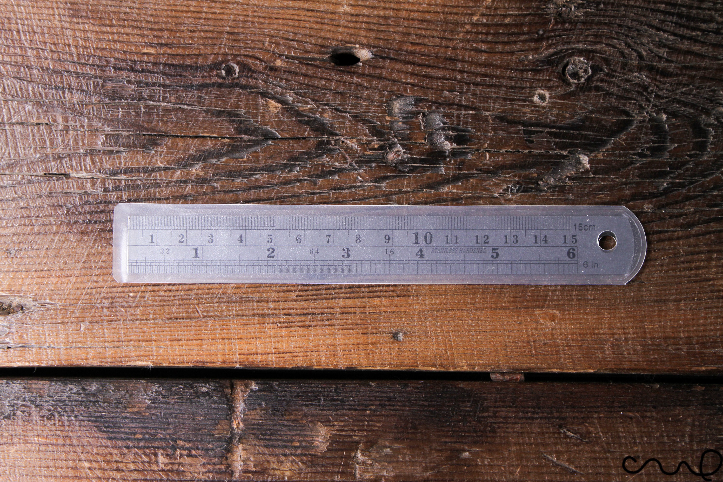 Midori Aluminium and Wood Ruler 15cm