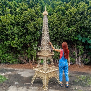 Eiffeltoren 10 ft 3 m grote enorme houten houten sculptuur standbeeld middelpunt verjaardag bruiloft Parijs decor decoratie bloemen evenement feestrekwisieten