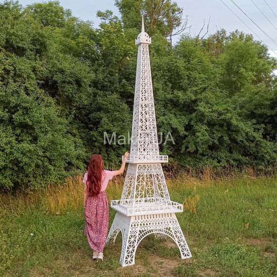 Eiffel Tower 13ft 4m Paris Sculpture Statue Figurine White Wood