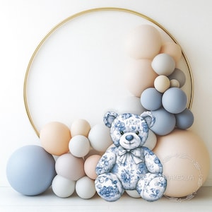 Orso rosa blu bambina bambino per festa di compleanno baby shower decorazioni orsacchiotto coniglietto cigno ritaglio stand carino tema foto prop arco sfondo decorazione
