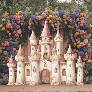 Princess Castle Decorations magical fairytale birthday theme party event cutout prop backdrop tower carriage kid idea baby shower girl decor