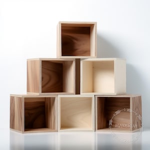 Houten Kubus Vierkante Standaard Set voor DIY Multiplex Rustieke Stijl Chocolade Zeep Sieraden Cupcake Buffet Keuken Kruidenrek Snoep Bar Tafel Honingraat
