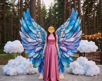 Giant Free Standing Angel Wings fairy backdrop custom handmade party props birthday wedding princess butterfly castle cutout photo booth
