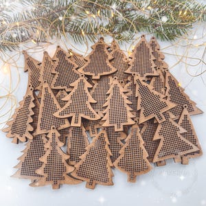 Wooden cross stitch blank embroidery base christmas ornaments stitching jewelry plywood tree gift shape pattern thread seed beads needlework