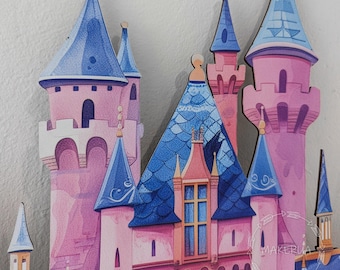 Prinzessinnenschloss-Hintergrund 2,1 X 1,5 M – Rosa Vinyl, Für Mädchengeburtstage, Foto-Shootings