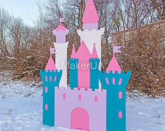 Princess Castle backdrop for party birthday baby shower big room event style themed decorations cinderella pink photography prop decor