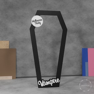 Decoraciones para fiestas, cumpleaños, Halloween, ataúd, marco, caja, fotomatón, muerte a mi juventud, vampiro, Drácula, Rip, esqueleto, cosplay, máscara de carnaval, decoración