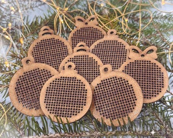 Holz Kreuzstich blanko Stickbasis Weihnachtsschmuck Ornamente nähen Ball runder Ring Kreis Form Muster Faden Rocailles Handarbeit