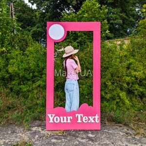 Moldura gigante para fotos, aniversário, casamento, baile, festa, decoração, suporte para selfie, grande caixa rosa Vogue, menina, fotobox, nome, cabine, texto personalizado, decoração