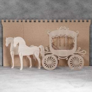 Geburtstagsparty Set Prinzessin Dekoration Pferdekutsche Cinderella Candy Warenkorb Kuchen Tisch Rustikale Hochzeit Hintergrund Photo Booth Prop Event Decor