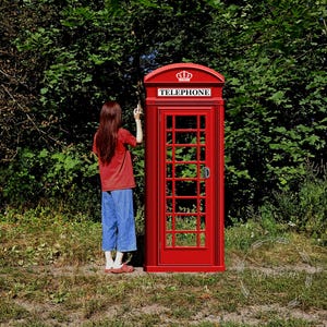 English London British Telephone Booth Phone Box Red Cutouts Birthday Wedding Party Props Photo Decorations UK Life Size Top Christmas Decor