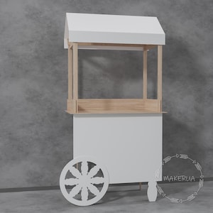 ホワイト木製カート新スタイル結婚式誕生日装飾スタンドディスプレイ製品食品ケータリングイベントフェスティバルマーケットホイールバーパーティー装飾