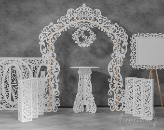 Espositore A Colonne Bianco 3 Pezzi - Per Matrimoni, Compleanni, Decorazioni Tavolo, Feste - Foto 8