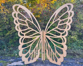 Wooden butterfly birthday prop decoration wood cutout openwork wings angel vintage showcase dress photo booth princess girl backdrop decor
