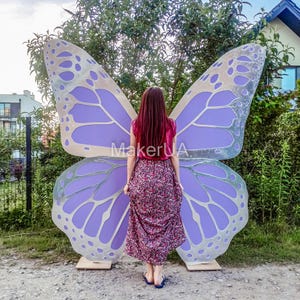 Lavendel vlinder achtergrond vleugels decoraties 6,6 ft verjaardagsfeestje rekwisieten paarse bruiloft stand pastel roze bloem bloemdessin evenement decor