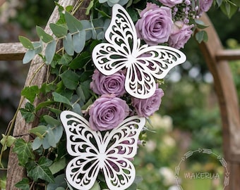 Butterfly Decor White Birthday Wedding Table Centerpiece Wall Art Nursery Elegant Party Cutout Decorations