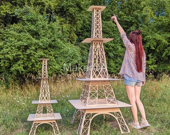 Eiffel Tower Stand Display Table Buffet Market Cake Dessert Cupcake Sweet Candy Cart Bar Donut Ice Cream Party Props Birthday Wedding Decor